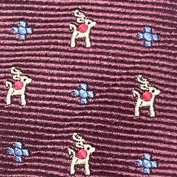 ~Boys Christmas Ties (2) Bears/Reindeer, Red/Purple Age 3-7, adjustable stretch! - Picture 4 of 7